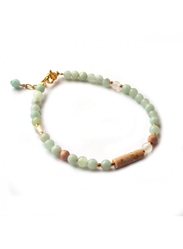 Armband | Natuursteen | Tube | Peach