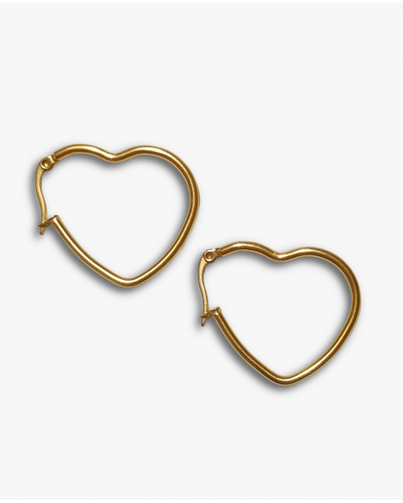 Oorringen RVS HEART | goud of zilver