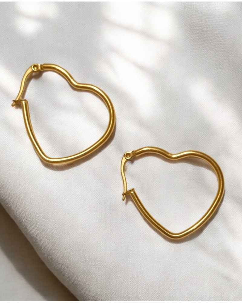 Oorringen RVS HEART | goud of zilver Oorringen RVS HEART | goud of zilver