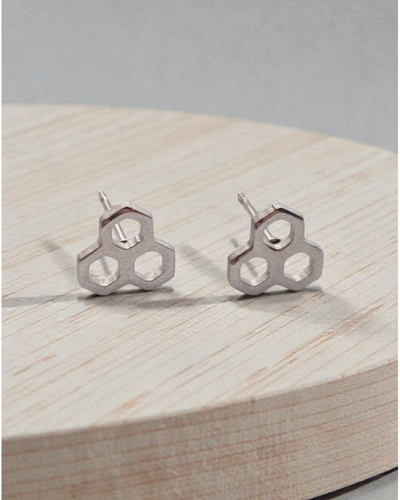 Oorknopjes RVS Honingraat