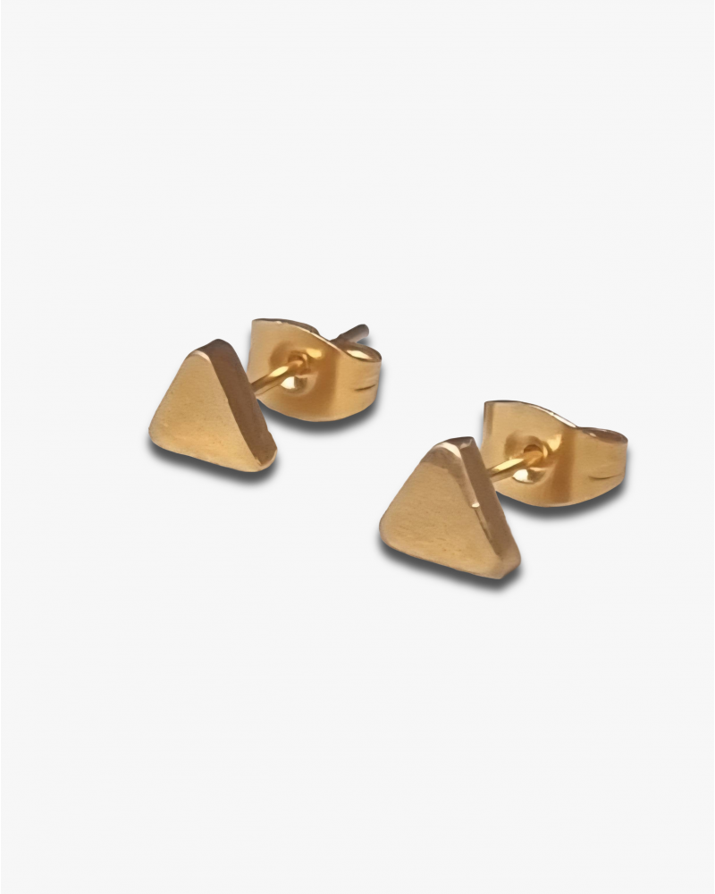 Oorknopjes RVS Triangle goud