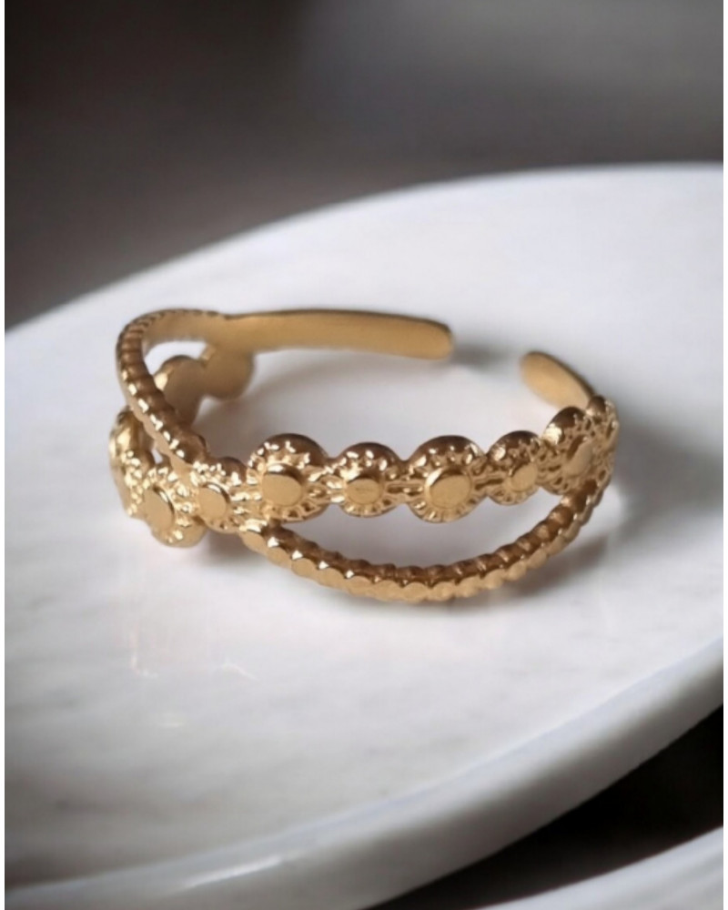Ring RVS Vintage Dot | Goud of zilver