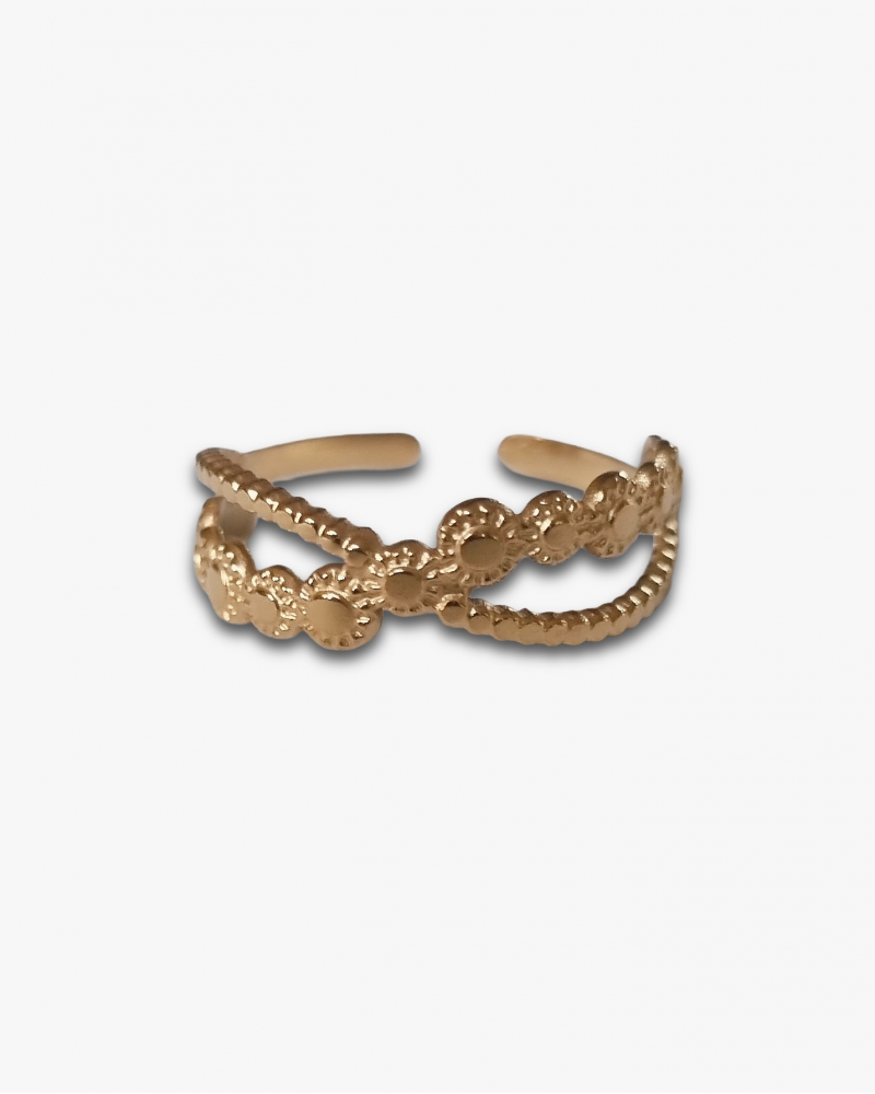 Ring RVS Vintage Dot  | Goud of zilver