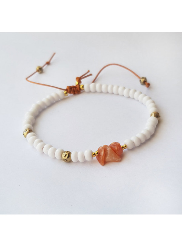 Armband | Rocaille | Wit