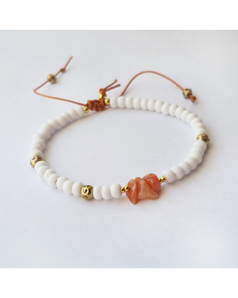 Armband | Rocaille | Wit