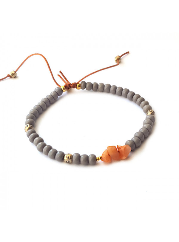 Armband | Rocaille | Grijs