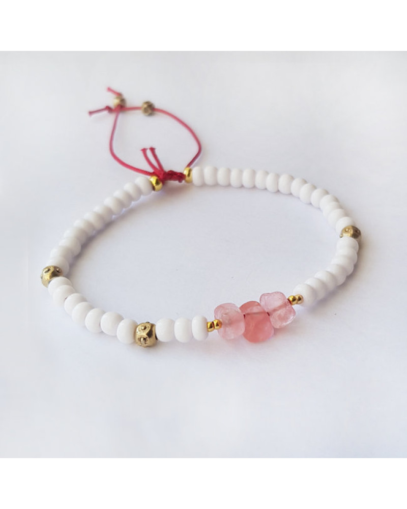 Armband | Rocaille | Wit