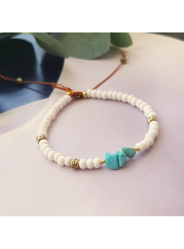 Armband | Rocaille | Wit