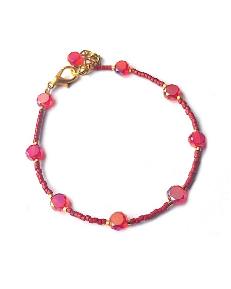 Armband | FINE MIYUKI | Red Facet Armband | FINE MIYUKI | Red Facet