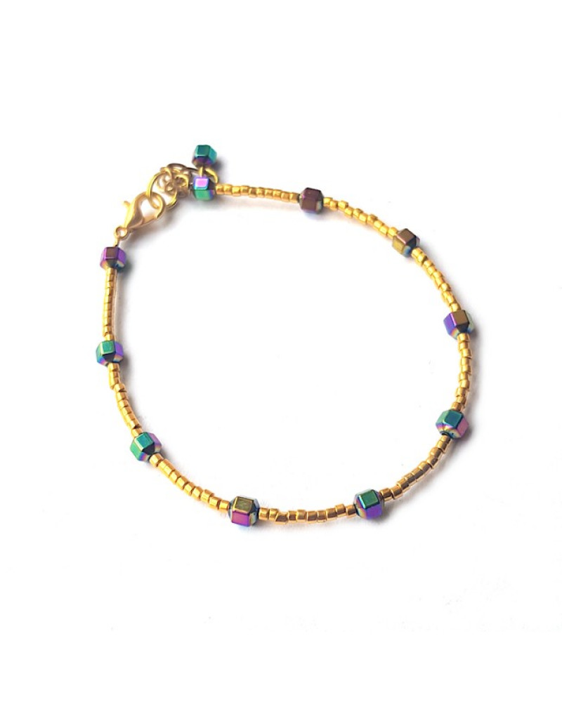 Armband | FINE MIYUKI | Hematiet Facet Multi Goud Armband | FINE MIYUKI | Hematiet Facet Multi Goud