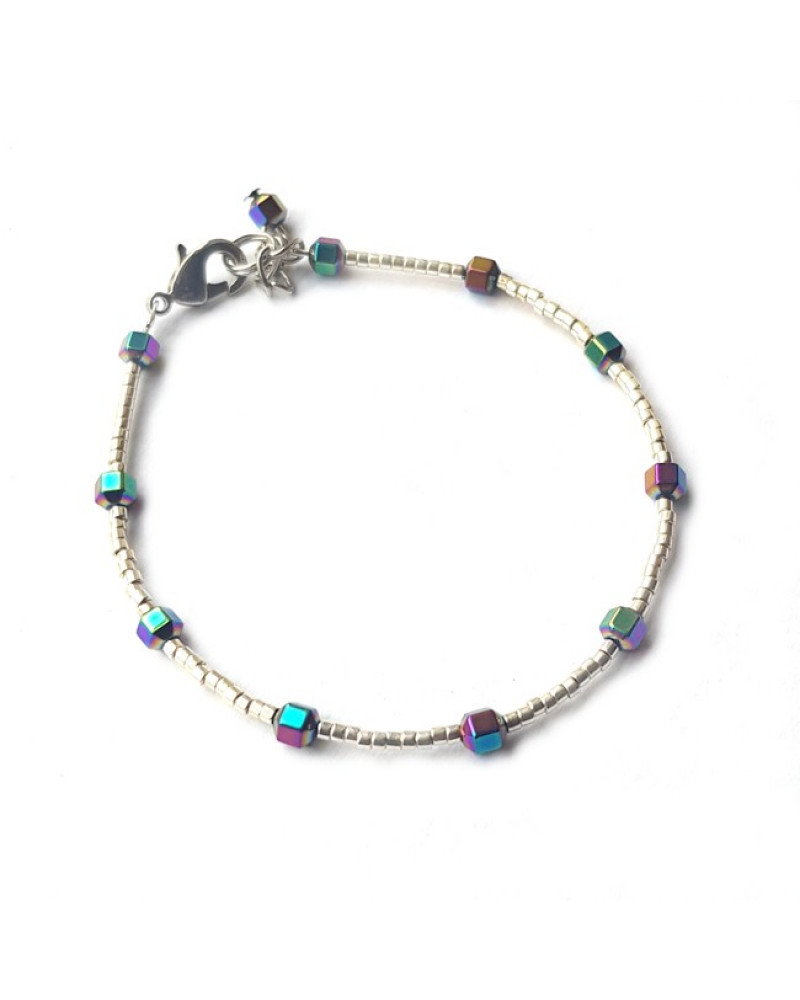 Armband | FINE MIYUKI | Hematiet Facet Multi Goud