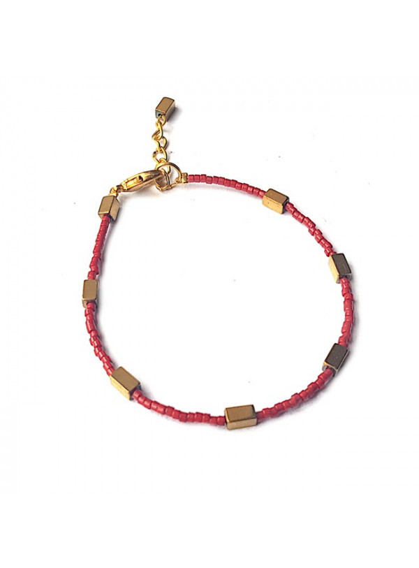 Armband | FINE MIYUKI | Hematiet Rood