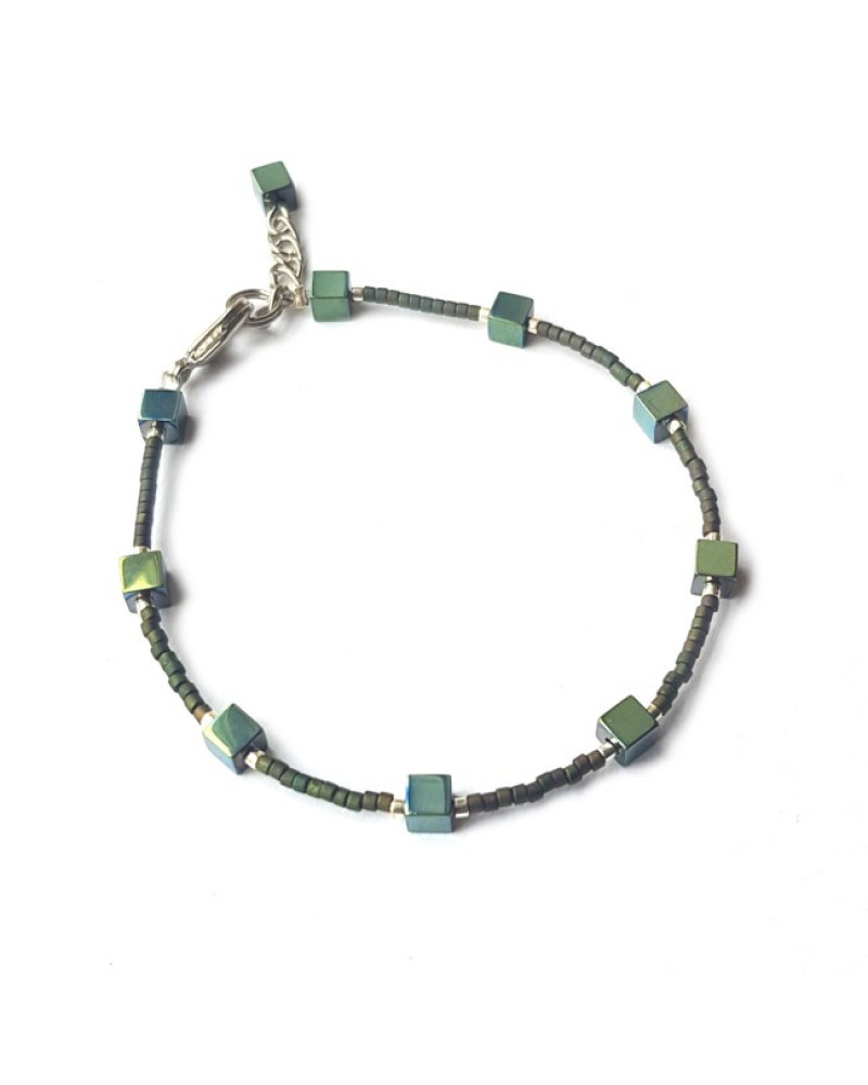 Armband | FINE MIYUKI | Hematiet Square Groen Armband | FINE MIYUKI | Hematiet Square Groen