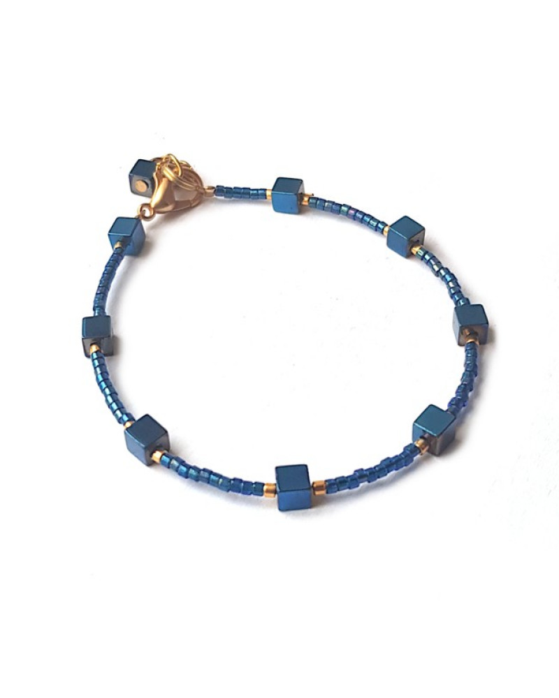 Armband | FINE MIYUKI | Hematiet Square Blauw Armband | FINE MIYUKI | Hematiet Square Blauw