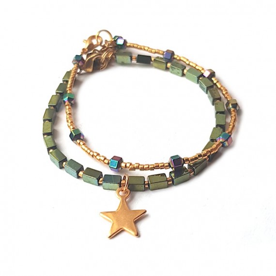 Armband Set | Hematite Multi/Star | groen