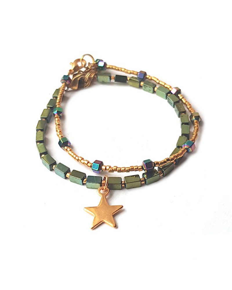 Armband Set | Hematite Multi/Star | groen Armband Set | Hematite Multi/Star | groen