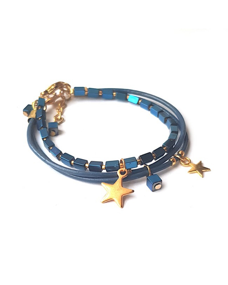 Armband Set | Hematiet & Leder Armband Set | Hematiet & Leder