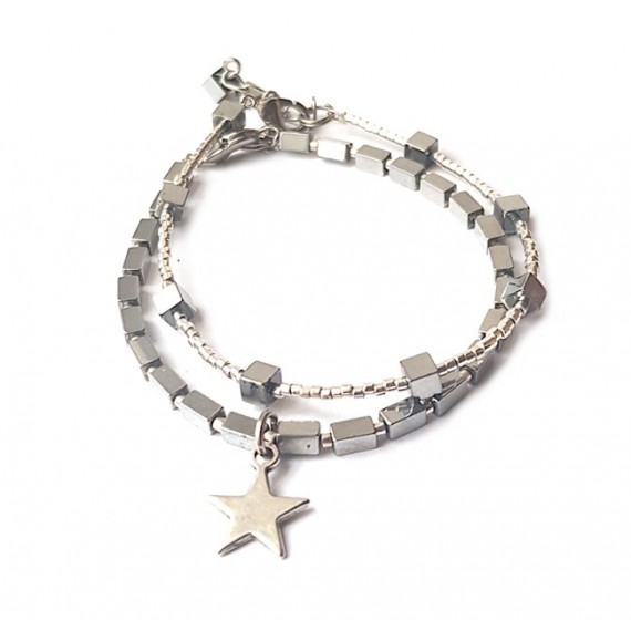 Armband Set | Hematite Star | zilver
