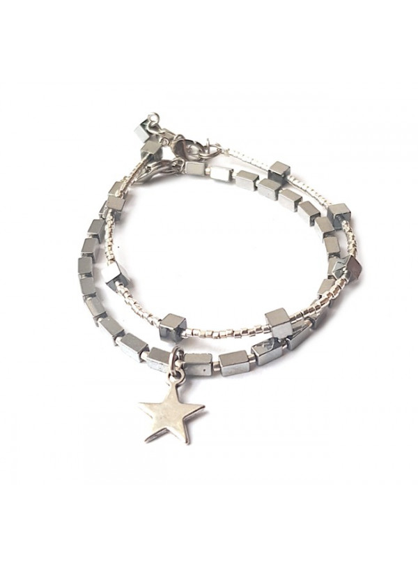 Armband Set | Hematite Star | zilver