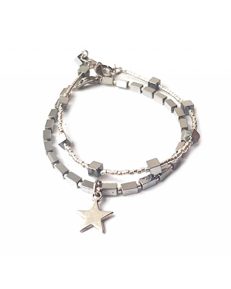 Armband Set | Hematite Star | zilver Armband Set | Hematite Star | zilver