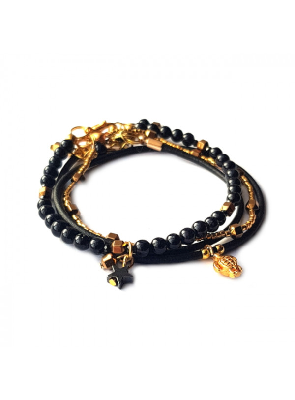 Armband Set Black & Gold
