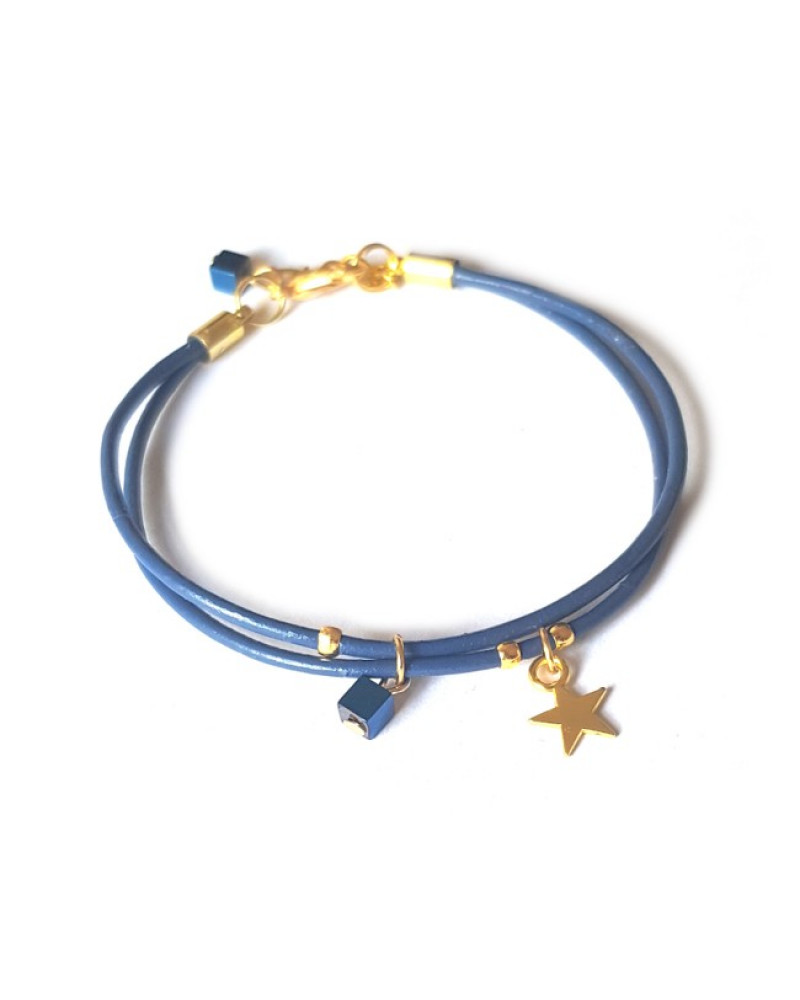 Armband | Fine Leather | Star Blue Armband | Fine Leather | Star Blue