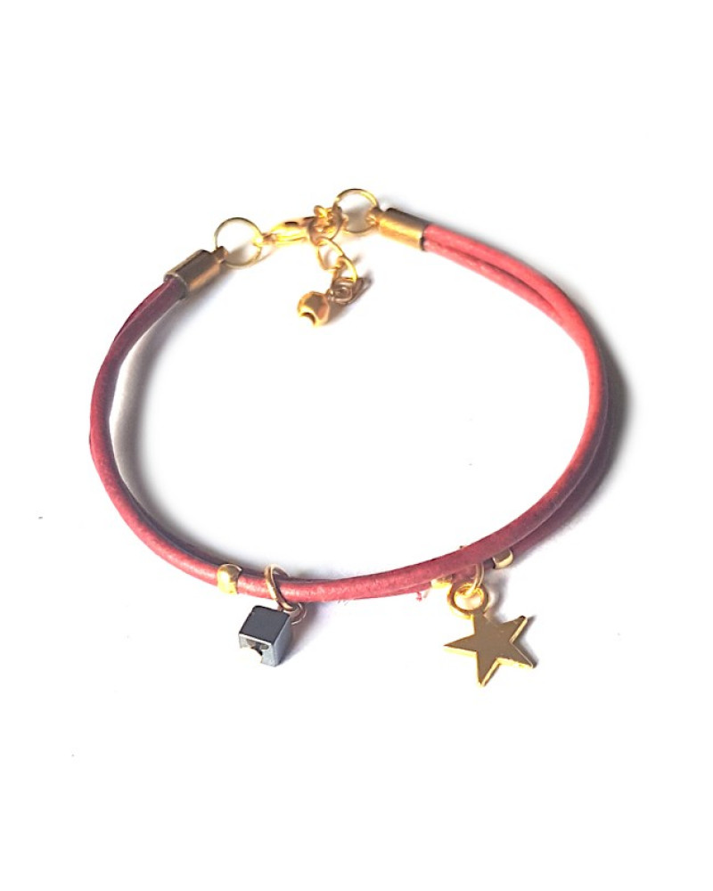 Armband | Fine Leather | Star Red Armband | Fine Leather | Star Red