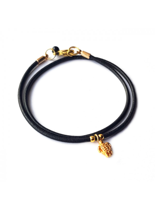 Armband Fine Leather Double Turtle