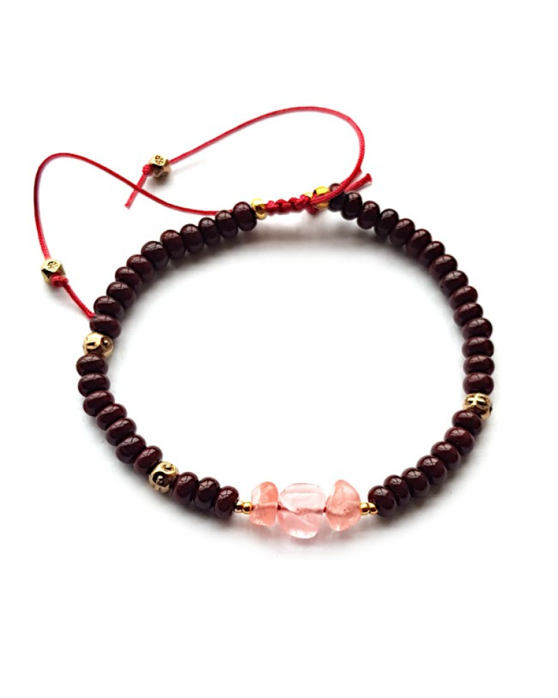 Armband | Rocaille | Donkerrood