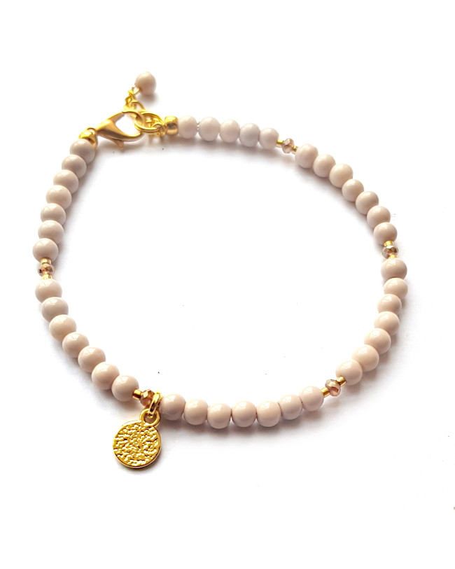 Armband | Glas Opaque Roze/Beige