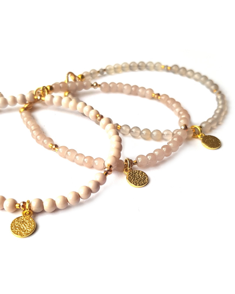 Armband | Glas Opaque Roze/Beige