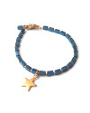 Armband | Hematite Star | blauw