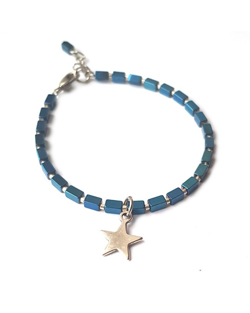 Armband | Hematite Star | blauw Armband | Hematite Star | blauw