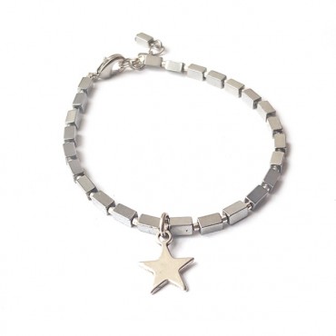 Armband | Hematite Star | Zilver