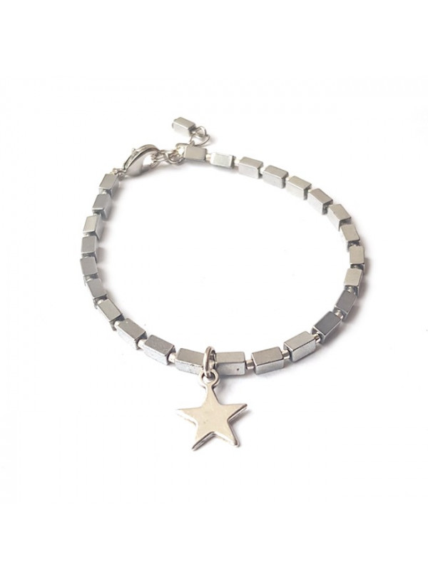 Armband | Hematite Star | Zilver