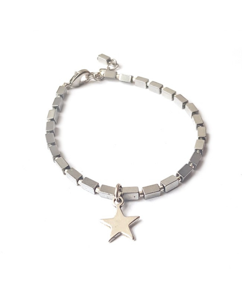 Armband | Hematite Star | Zilver Armband | Hematite Star | Zilver