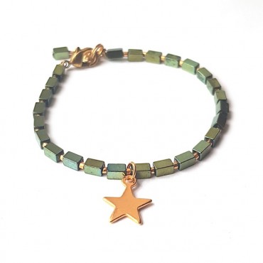 Armband | Hematite Star | groen