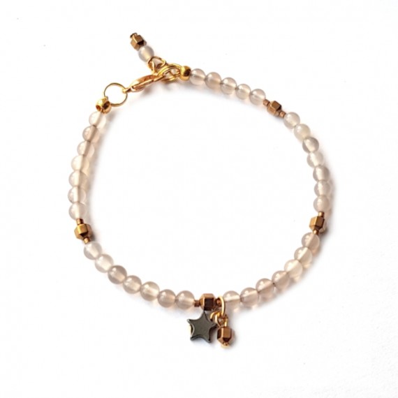 Armband Agaat & Hematiet Ster Goud