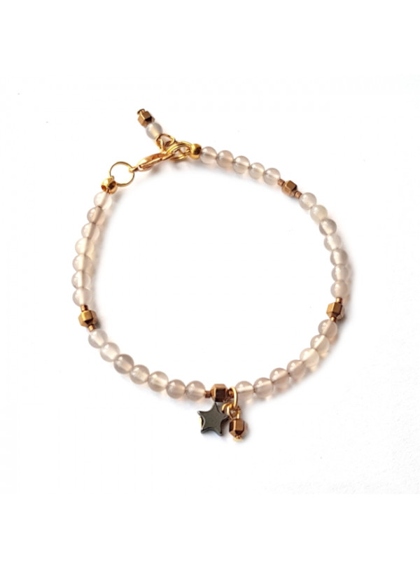 Armband Agaat & Hematiet Ster Goud