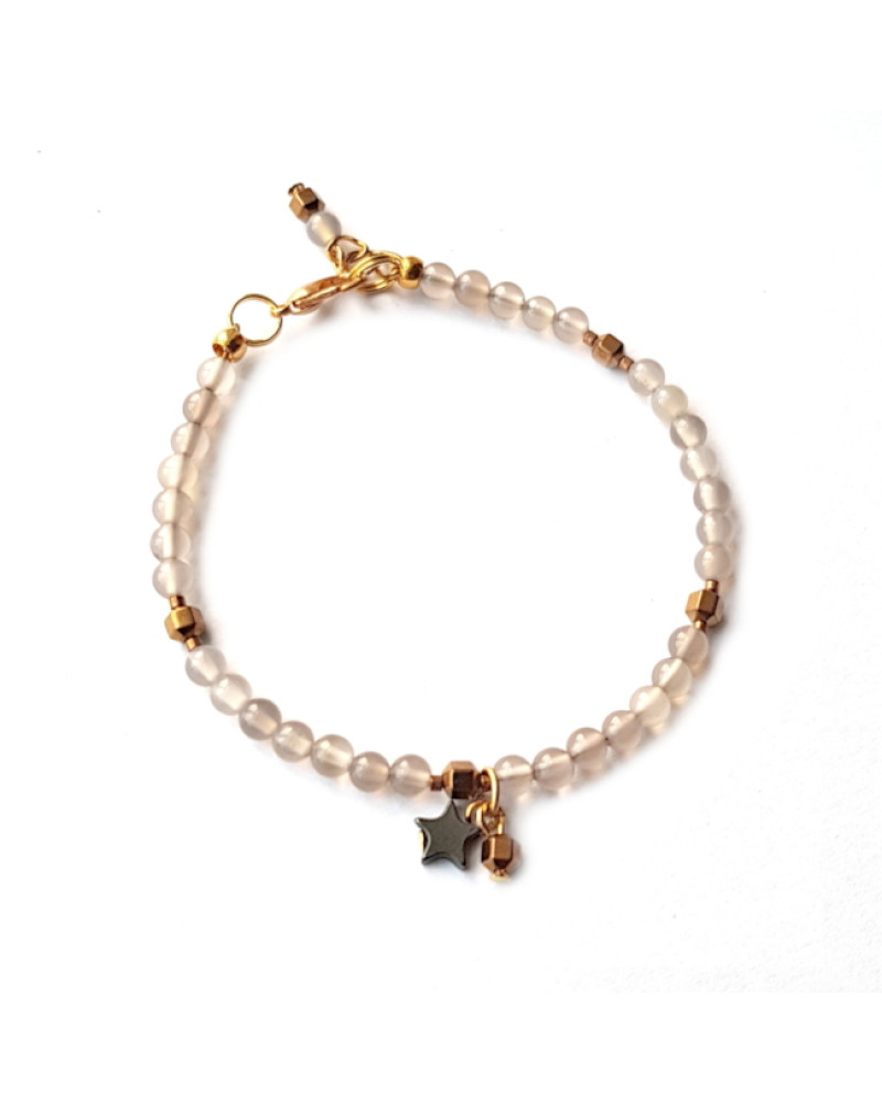 Armband Agaat & Hematiet Ster Goud Armband Agaat & Hematiet Ster Goud