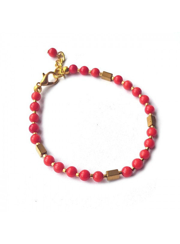 Armband | Koraal & Hematiet