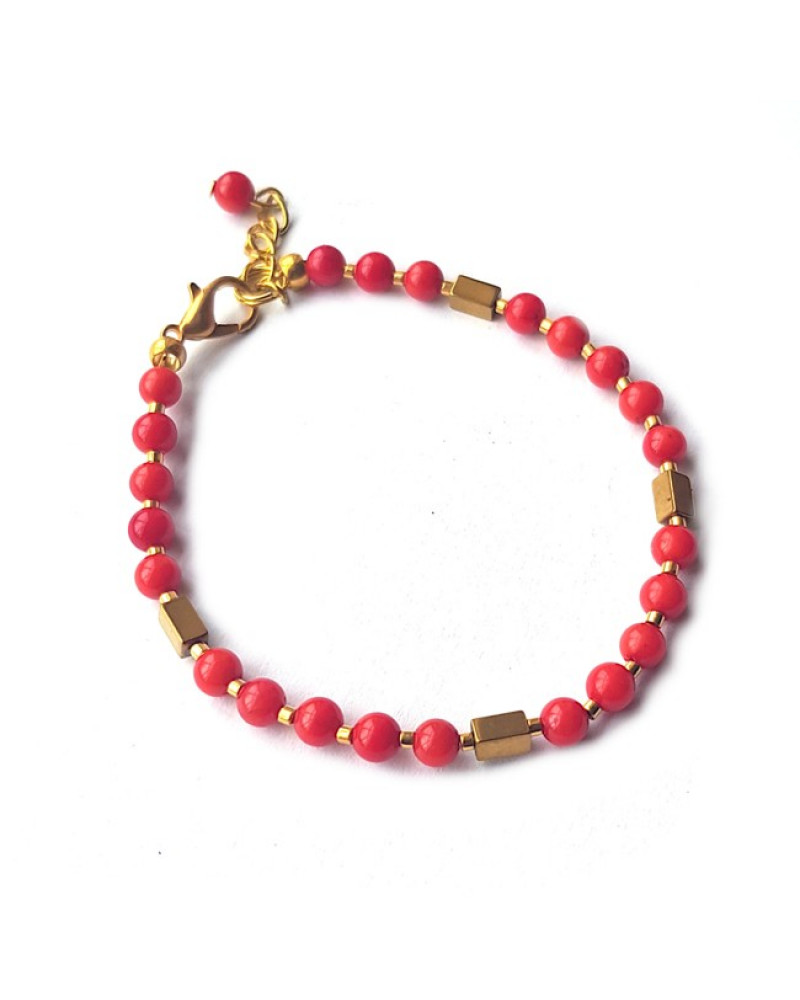 Armband | Koraal & Hematiet Armband | Koraal & Hematiet