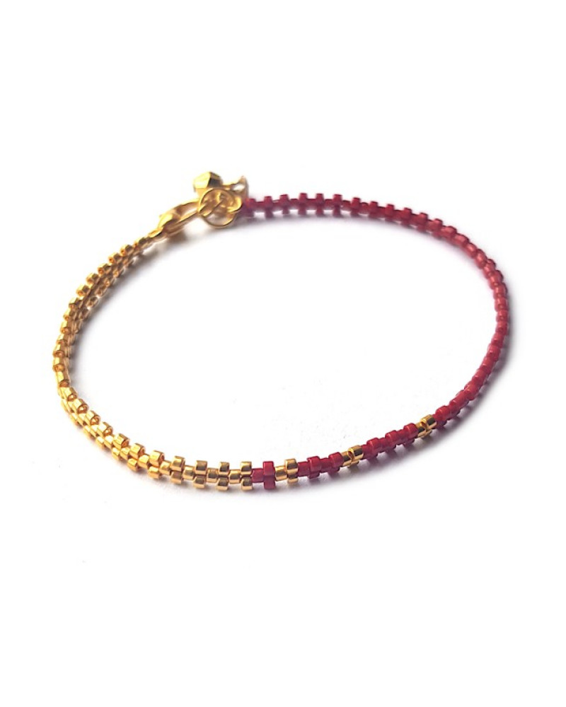 Armband | L A C E Donkerrood | Zilver of Goud Armband | L A C E Donkerrood | Zilver of Goud