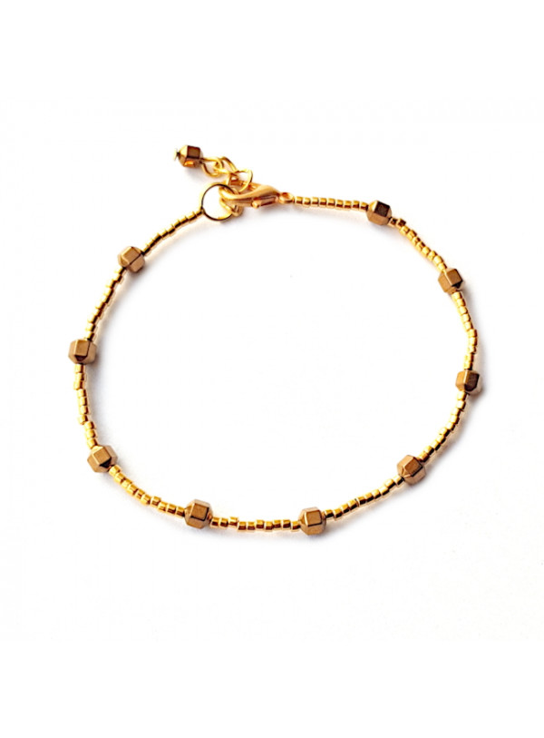 Armband | FINE MIYUKI | Hematiet Goud