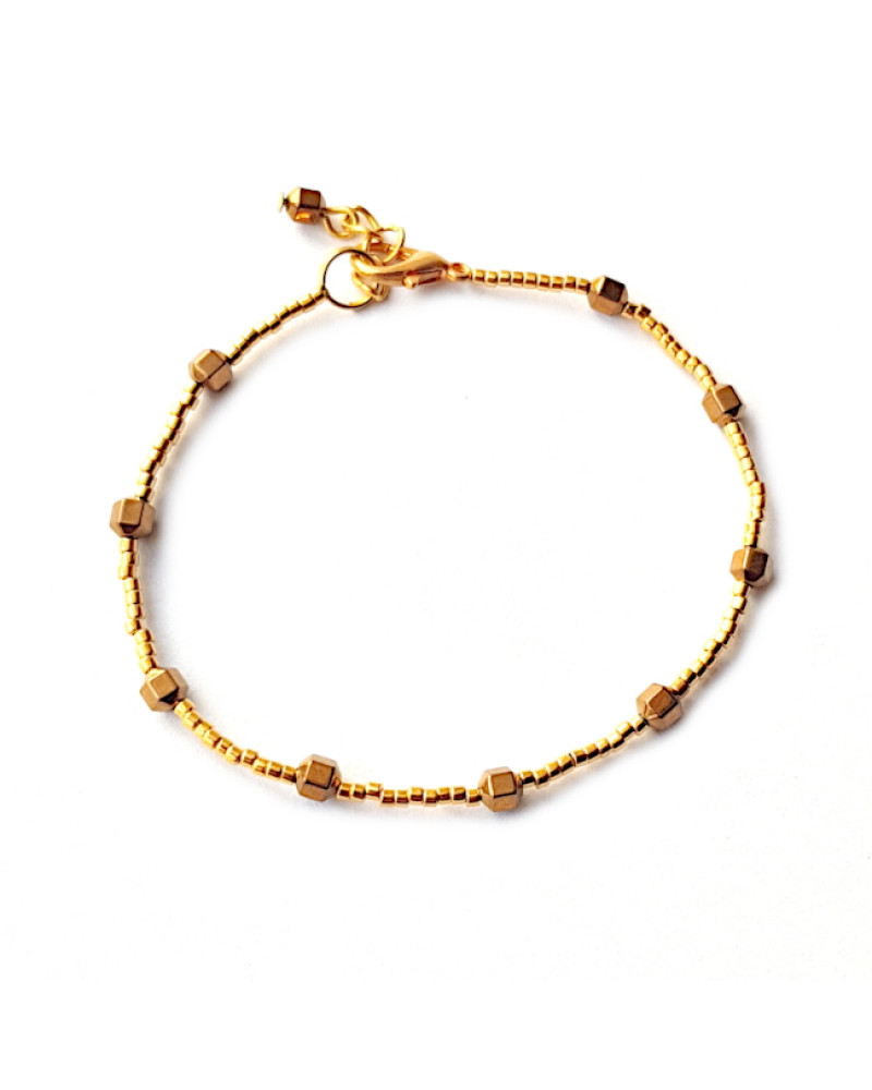 Armband | FINE MIYUKI | Hematiet Goud