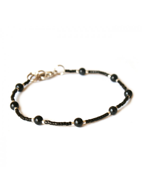 Armband | FINE MIYUKI | Jade zwart