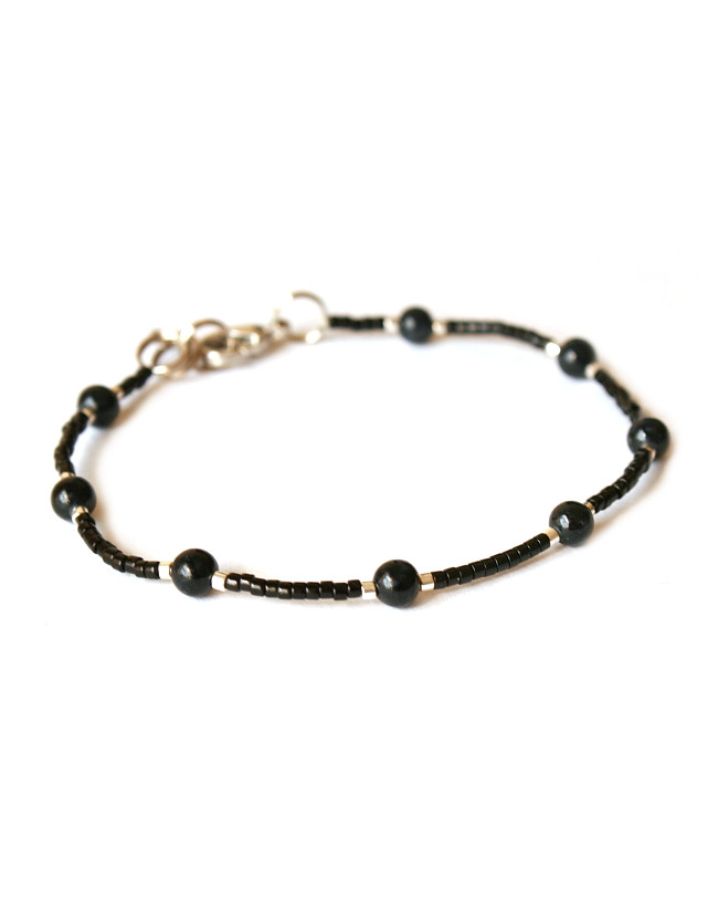 Armband | FINE MIYUKI | Jade zwart