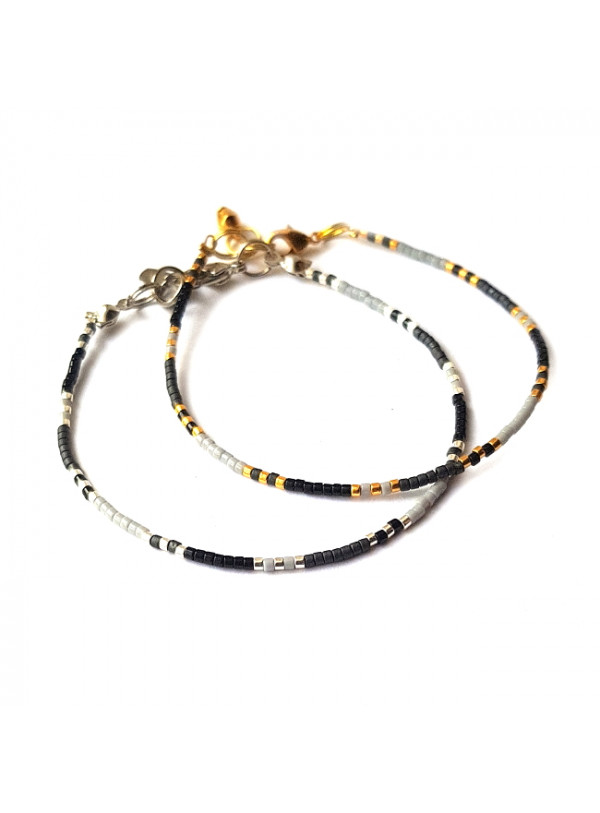 Armband | T I N Y |  Zwart-Grijs