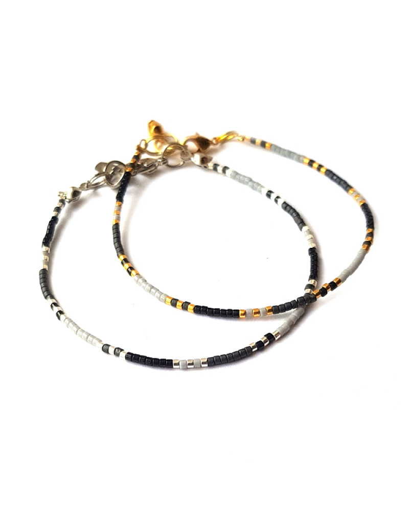 Armband | T I N Y |  Zwart-Grijs