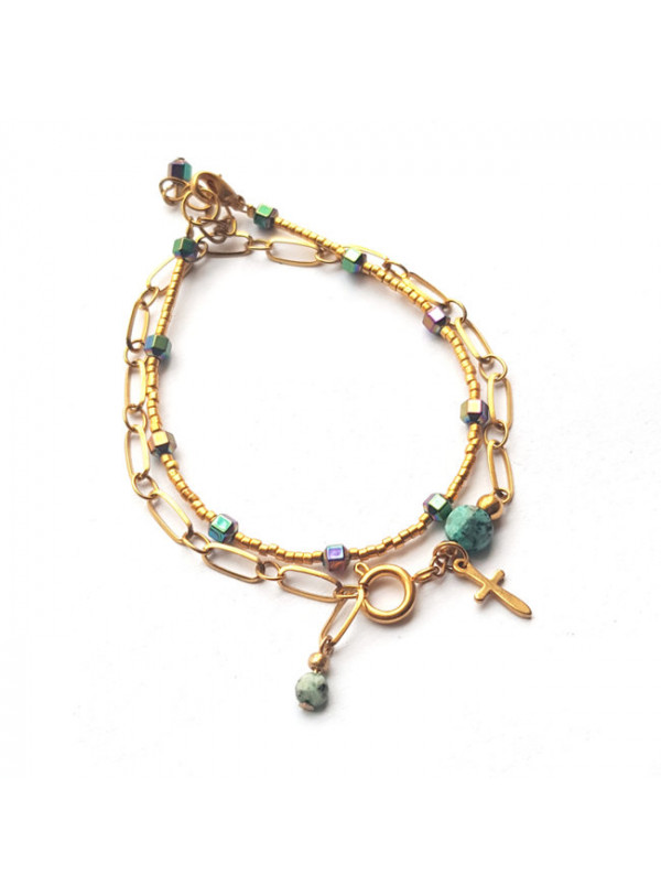 Armband | Combi | Natuursteen & Hematiet